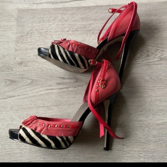 Host pick Size 9.5 Philosophy Pink Zebra Print Heels 👠 shoes - Picture 2 of 7